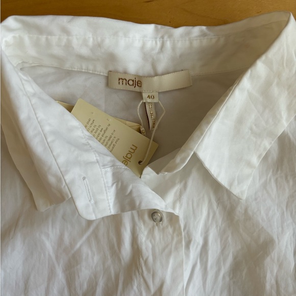 NWT Maje 2-in-1 Rajari Cotton Shirt Dress with Tweed Overlay Skirt - Picture 8 of 15